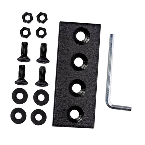 Two Sets Barn Door Track Stopper Connectors With Four Hole Flat Mending Plates For Track Rail Carbon Steel Brackets