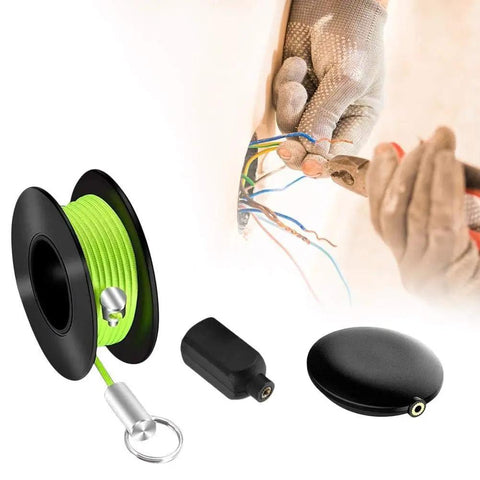 Magnetic Wire Puller Set With Fish Tape System For Fast Cable Routing Inside Walls And Outdoor Projects cable puller tool with green tape