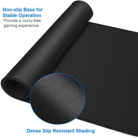 XXL 31.5x15.7 Inch Gaming Mouse Pad with Water Resistant Surface and Non Slip Rubber Base, Black, rolled view