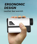 Holding Golf Rangefinder 800 Yards With Slope And Flag Lock Vibration, ergonomic design with upgraded battery cover.