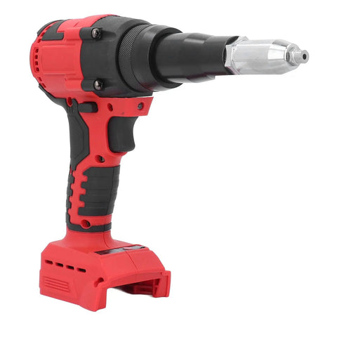 Bewinner 18V Cordless Rivet Gun Kit With Brushless Motor And LED Light For Rapid One-Handed Fastening Of Steel And Aluminum Rivets In Auto Repair Jobs And DIY Home Makeovers, red black cordless tool