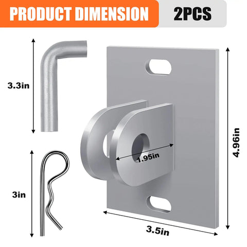 Heavy Duty Marine Dock Hinge Kit With Galvanized Steel T Connectors And Backer Plate Five By Three And A Half Inches Two Pack