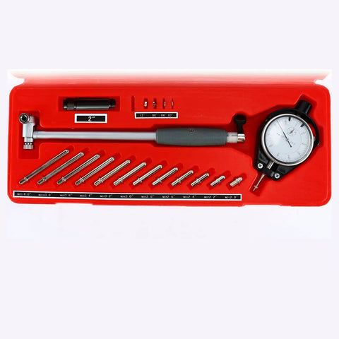 Dial Bore Gauge Set 2 To 6 Inch With 0.001 Inch Precision For Cylinder Wear Taper And Hole Measurement In Engines For Engine Builders Machinists Gearheads Tool Kit Includes Durable Carry Case, red case