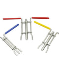 Pro Grade All In One Hydraulic Cylinder Seal Installer Kit 3 Piece Set with colored rubber grip handles