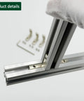 Heavy Duty 30 Piece 2020 Aluminum Extrusion Corner Bracket Kit with screws shown in assembly, zinc nickel finish, for 8020 T slot rails