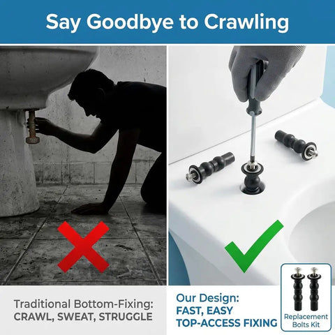 Universal Toilet Seat Bolts Replacement Kit For THU651N And Most 14-19mm Standard Seats, 4-Pack Heavy-Duty Stainless Steel Hardware, Quiet Secure Fit, Easy Install, Compatible With Kohler American Standard And More top-access fixing kit