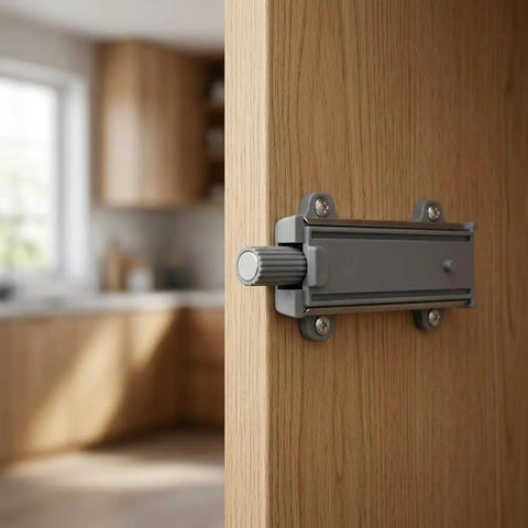Push To Open Cabinet Catch With Soft Close Magnetic Latch And Damper For Doors Drawers And Cabinets In Kitchen And Wardrobe Spaces Durable Stainless Steel Hardware Easy Install on wooden door