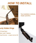 Antique Copper Lid Support Hinges With Spring For Coffee Tables Lift Assist Hardware 7.9 Inch installed on wooden table.