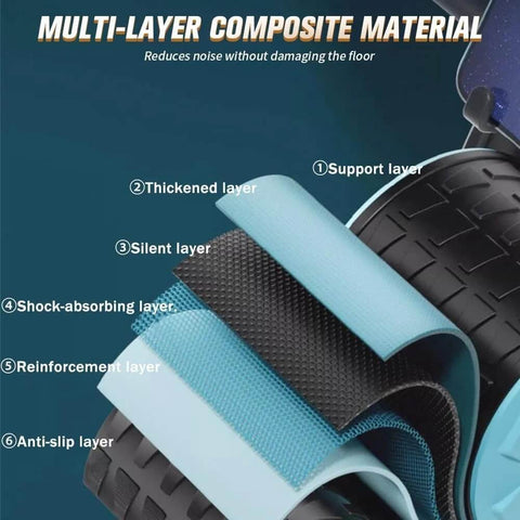 Layered view of material composition in 2026 Ab Roller with Timer and Knee Mat, showcasing multi-layer grip and support structure.