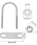 Four Pack Round U Bolts With Nuts, Plate And Washer Kit Built Tough For Secure Mounting, 1.57 Inch Inner Width 40mm, 85mm Long