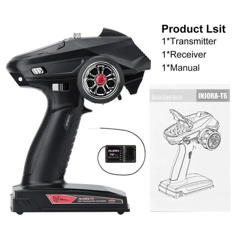 Pro Grade 2.4GHz RC Transmitter 6CH Controller And Receiver For 1 8 And 1 10 Scale RC Cars with manual and receiver