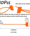Quick Fix 50 Pack Orange Marker Cable Ties With Blank Labels For Straight Up Wire Grouping Slick Cord Organization And Super Neat Desk Setup A Boss Essential For Everyday Home Projects, 4mm x 150mm size.