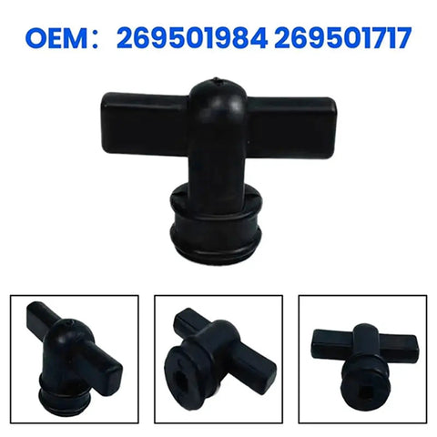 Heavy Duty Commercial T Head Shock Absorbing End Fitting For Hydraulic Rod Screw Head System 500kg High Load Capacity Replacement Part 269501984 And 269501717 in black polymer