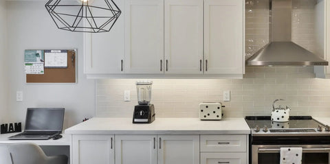 Modern kitchen showcasing 10 Pack 5 Inch Matte Black Cabinet Handles For Kitchen Cabinets And Drawers Cupboard Pulls Hardware 128mm Center To Center Length Durable Metal Pulls With Easy Installation And Modern Update.