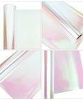 Iridescent Cellophane Wrapping Paper Roll For Flower Bouquets And Wine Bottles Multicolor Gift Wrap For Weddings And Parties Can Be Cut To Size Durable Packaging Paper For Gifts That Pop showing shimmering iridescence.