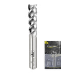 Beefy Carbide Square End Mill 3 Flute U Type High Feed Half Inch Diameter, front view with packaging