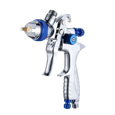 High Atomizing Paint Sprayer With Slick Stainless Steel Nozzle For Cars And Furniture, 600cc cup, chrome finish.