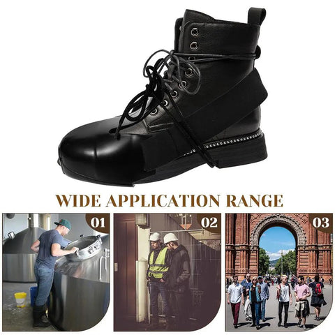 Heavy Duty Steel Toe Shoe Covers That Are Built Different Adjustable Safety Overshoes To Shield Your Toes Straight Up From Dropped Tools For Temp Workers On Busy Sites