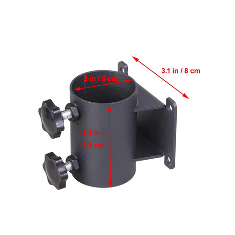 Heavy Duty Metal Patio Umbrella Holder Stand With Clip Mount Bracket For Railings And Decks with size measurements