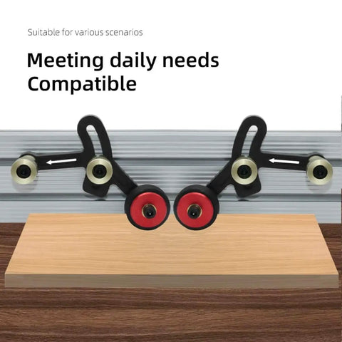 One Way Feeder Stock Guide With Anti Rebound Safety Push Block For Table Saws featuring adjustable rollers for smooth wood feeding.