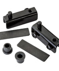 Top Shelf Polished Chrome Glass Door Pivot Hinge Pair fast install components for seamless doors, heavy-duty black metal parts.