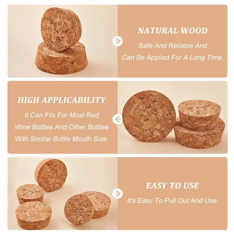 Two Size Wood Cork Plugs 10 Pack Large Tapered Wooden Stoppers For Wine Beer And Glass Bottles Ornaments Natural Soft Wood Replacement Ideal For DIY Projects Bottle Displays And Bottle Ornaments Crafting showcasing natural wood, high applicability, and ease of use