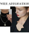 Model wearing necklaces with pendants using Stainless Steel Pinch Bail Clasps Set on chain necklaces, showcasing wide application.