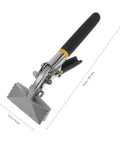 3 Inch Hand Seamer Tool for Sheet Metal Bending and Seaming, lightweight metal bender with straight jaw, black handle, side view