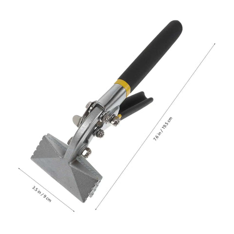 3 Inch Hand Seamer Tool for Sheet Metal Bending and Seaming, lightweight metal bender with straight jaw, black handle, side view