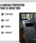 Stone Sealer For Concrete Granite Marble Slate Soapstone And Countertops 16 Oz All Natural Non Glossy Protectant signage and countertop.