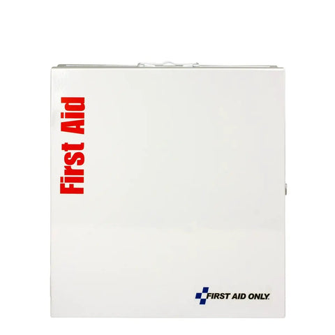 ANSI A 2021 OSHA Compliant First Aid Kit For Restaurants And Food Service Venues With 50 Plus Person Capacity In A Heavy Duty Metal Cabinet Featuring SmartTab System