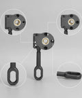 Compact White Awning Machine Head Replacement Crank Box Hardware For Deck with detailed views of its manual cranking mechanism.