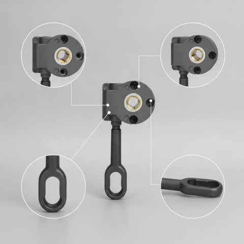 Compact White Awning Machine Head Replacement Crank Box Hardware For Deck with detailed views of its manual cranking mechanism.