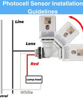 Photocell sensor wiring diagram for 4 Pcs Photocell Sensor For Outdoor Lights 120VAC Dusk To Dawn Sensor with swivel mount