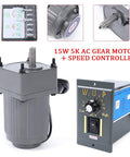 110V 15W Adjustable Single Phase Gear Motor With 0-270 RPM Variable Speed Controller And 1 to 5 Reduction Gearbox, motor kit displayed