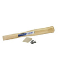 Replacement Hickory Handle For 16-Ounce Brick Hammer Fits 177-14, USA Made, Easy Install for Masonry Projects, wood handle and wedges visible
