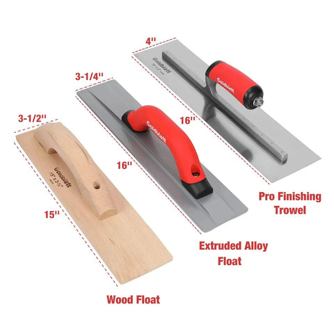 8 Piece Masonry Tool Set Pro Grade With Finishing Trowel and Extruded Alloy Float for concrete work