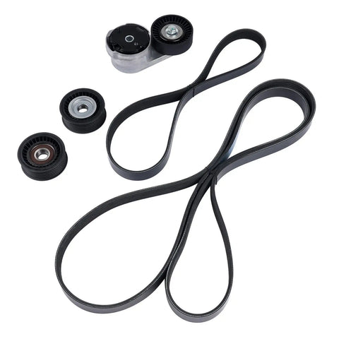 Heavy Duty Belt Tensioner And Idler Pulley Kit Perfect For Maserati Ghibli Levante Quattroporte 3 Liter V6 Turbo Engine Quick Install No Hassle Direct Bolt Up Replacement Part Number 278950 278940 286570 243857, belt kit with pulleys