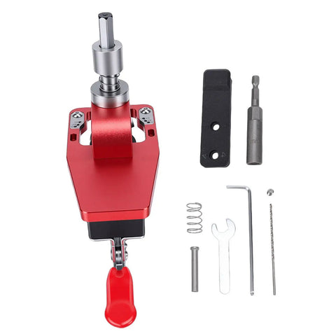 Rock Solid 35Mm Concealed Hinge Drilling Jig With Quick Grip Positioning For Cabinet Installation And Furniture Assembly Machined From Heavy Duty Aluminum Alloy with accessories.