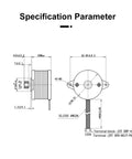 Technical drawing of Upgraded Dual Gear Extruder for K1 Max and K1C 3D printers with specification parameters.