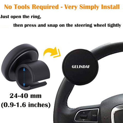 Universal Steering Wheel Spinner Knob With Bearing For Cars, Trucks, SUVs, Boats And More, Silicone Ball, installed view