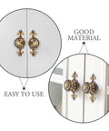 Top Shelf Vintage Zinc Alloy Cabinet Handles With Backplate And Secure Screws 4 Pack Single Hole Drawer Pulls And Cupboard Knobs on white cabinet doors.