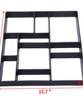 DIY Rectangular Pavement Mold For Concrete Paths And Stepping Stones Reusable Patio Garden Walkway Mould For Courtyard And Lawn Durable Easy To Use Grab And Go No Tools Needed 17.7 By 15.7 By 1.7 Inches, front view showing compartments