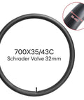 All Purpose 700X35C To 43C Bike Inner Tube With Schrader Valve Reliable Replacement For City Road Gravel Bikes Fits 700C Wheels Durable Easy Install Everyday Ride Ready showing tube ring