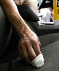 Person using Heavy Duty Fiber Weave Cleaning Wipes 8x7 Inches 40 Count Multipurpose Grime Buster on car seat upholstery