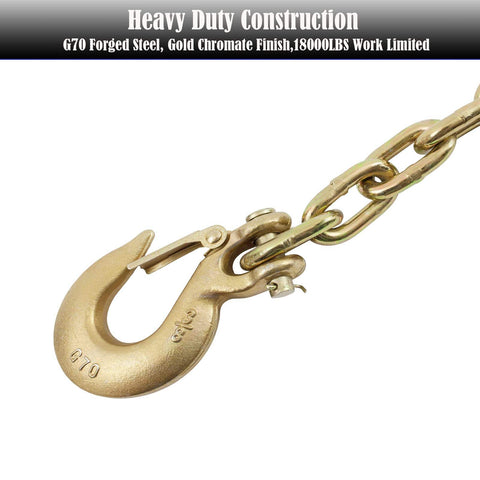 Three Eighths Inch Clevis Slip Hook With Latch Forged G70 Steel Chain Hook for deck haulers and receiver hitches trailers
