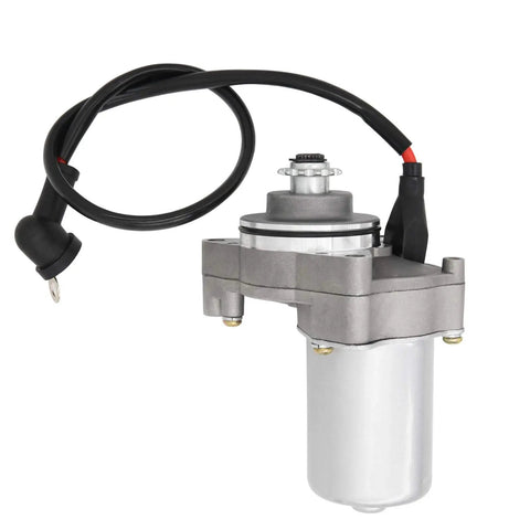 Universal 3 Bolt Electric Starter Motor for 50cc Through 125cc Dirt Bikes ATVs Go Karts, 12 Tooth Clockwise, front view.