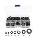 250 Piece All In One Nylon Flat Washer Set M2 Through M8 Black And White Hard Nylon Insulation Spacers Sealing Washers Ring Kit For Electronics DIY Projects Automotive And Heavy Duty Use in organizer case