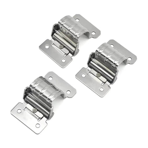 Three stainless steel torque built-in arc damping hinges with 0.7Nm torque, self-latching, for kitchen cabinet doors.