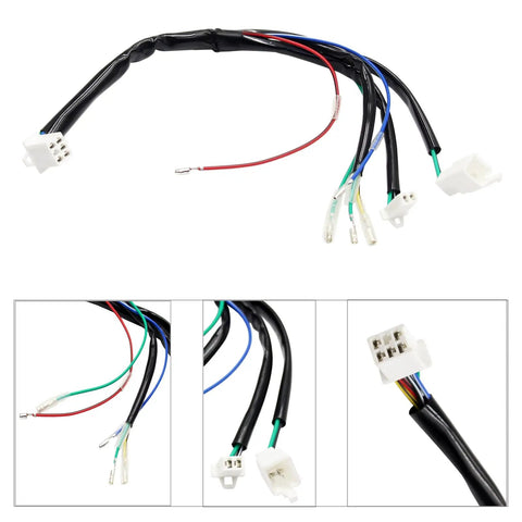 Complete Kick Start Wiring Harness Loom Kit For 50cc 70cc 90cc 110cc 125cc 140cc 150cc Pit Dirt Bikes Four Stroke Easy Install Heavy Duty Blue